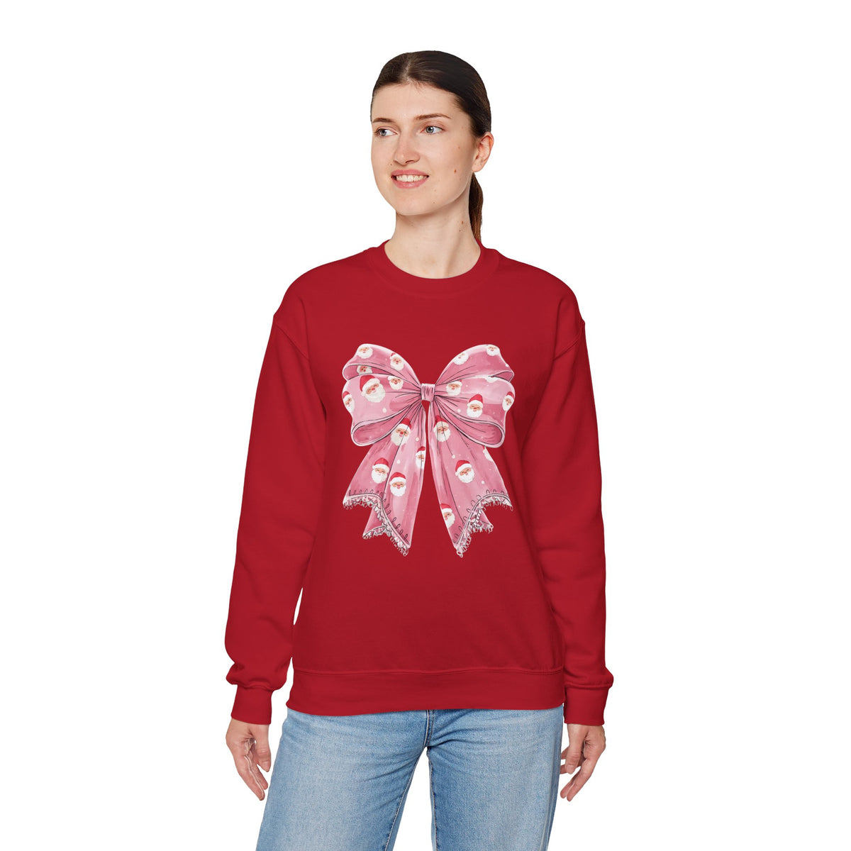 Santa Bow Holiday Crewneck Sweatshirt