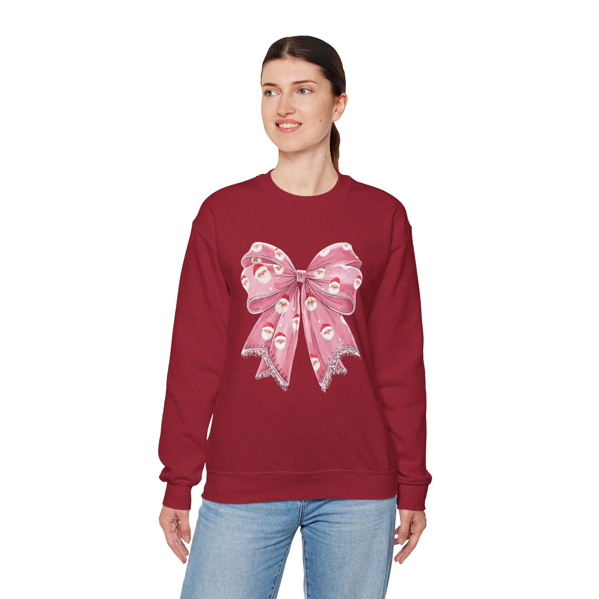 Santa Bow Holiday Crewneck Sweatshirt