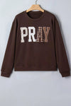Plaid Pray Crew Neck Sweatshirt