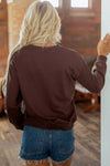 Plaid Pray Crew Neck Sweatshirt