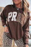 Plaid Pray Crew Neck Sweatshirt