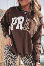 Plaid Pray Crew Neck Sweatshirt