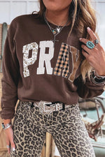 Plaid Pray Crew Neck Sweatshirt