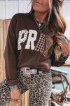 Plaid Pray Crew Neck Sweatshirt