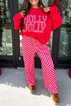 Christmas Graphic Plaid Lounge Set