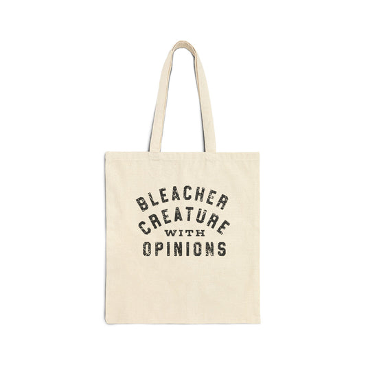 Bleacher Creature With Opinions Cotton Canvas Tote Bag