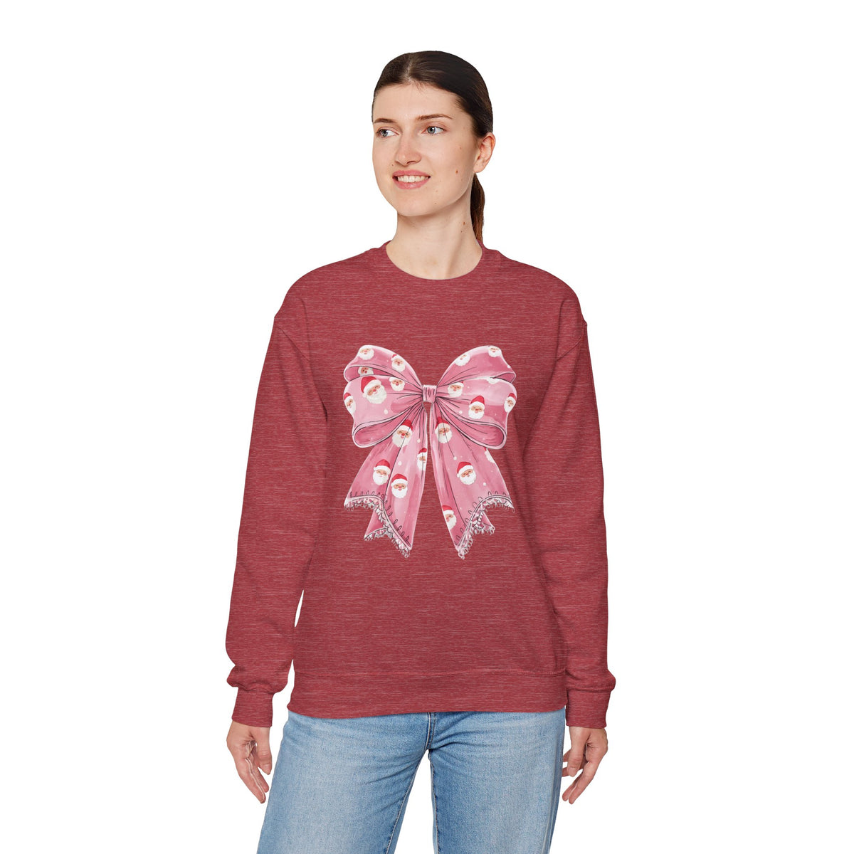 Santa Bow Holiday Crewneck Sweatshirt