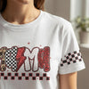 Mama Lightning Bolt Graphic T‑Shirt — Leopard & Checkered Mom Tee