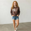 Plaid Pray Crew Neck Sweatshirt